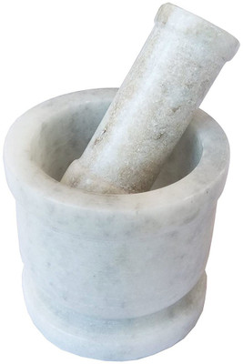 salvusappsolutions White Marble Handmade Mortar Marble Masher(Pack of 1)