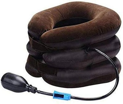 PAVITRA ENTERPRISE Holly Delight Air Inflatable Pillow Layer 3 Neck Pillow with Three Layers & Tractor Massager Exerciser for Cervical Spine Neck, Back Shoulder Pain and Improves Bad Posture Neck Pillow(Brown)