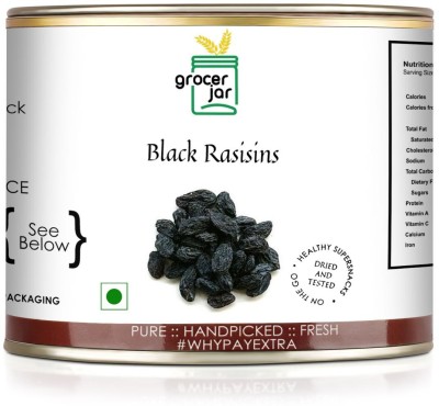 GROCERJAR Pure Handpicked Fresh Black Raisins Raisins(200 g)