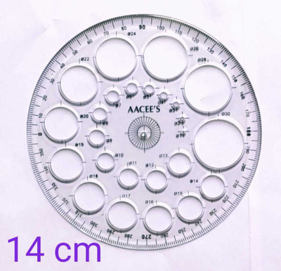 clipper PROTECTOR 360 DEGREE 25 CIRCLES PACK OF 1 PCS Ruler(Set of 1, White)