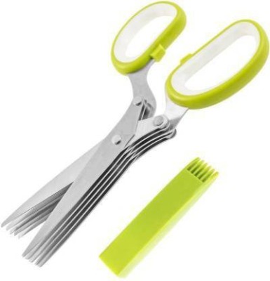 PINJAS Multi-functional 5 Layers Vegetable Scissors (Set of 1, Multicolor) Scissors(Set of 1, Multicolor)