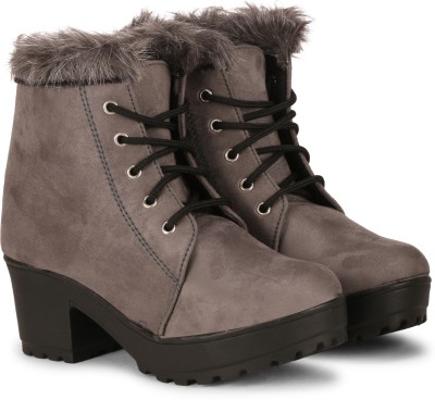 Ishransh Boots For Women(Grey)