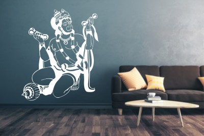 Suman Wall Sticker 59 cm Hanuman Ji wall sticker Self Adhesive Sticker(Pack of 1)