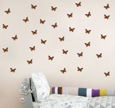 STICKER STUDIO 38 cm Butterflies Removable Sticker(Pack of 32)