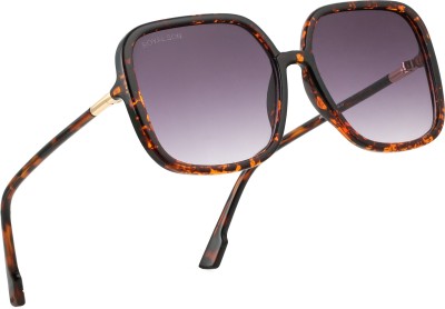 ROYAL SON Over-sized, Retro Square Sunglasses(For Women, Black, Brown)