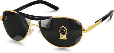 PIRASO Aviator Sunglasses(For Men & Women, Black)