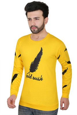 RDS Printed Men Round Neck Yellow T-Shirt