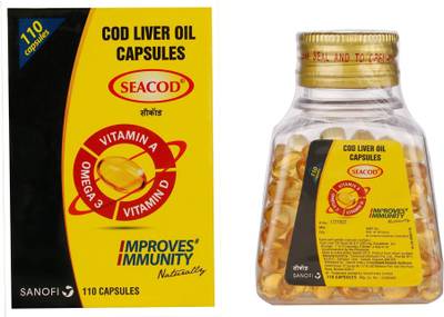 Sanofi Seacod cod liver oil capsules Improves Immunity 110 CAPS  (110 No)