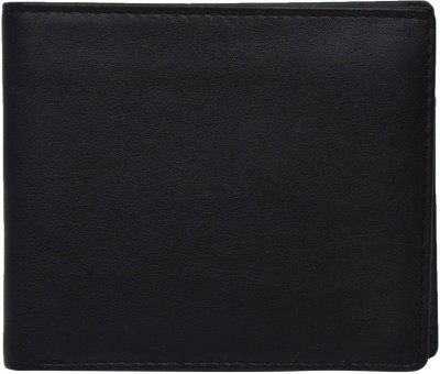 Leatherman Fashion Men Black Genuine Leather Wallet(4 Card Slots)