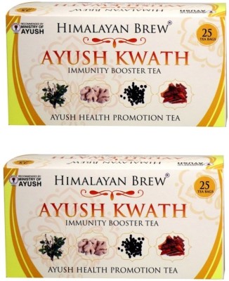 Himalayan Brew KHADI AYUSH KWATH IMMUNITY BOOSTER TEA ,KADHA Pack Of 2 ( 50 Tea Bags )(Pack of 2)