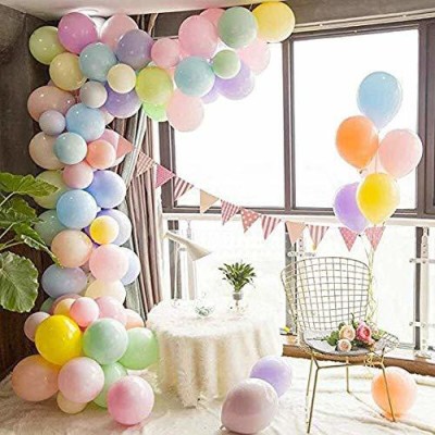 BUC Solid Pastel Colored Rubber Balloons For Birthday / Decoration / (Pack Of 50) Balloon(Multicolor, Pack of 50)