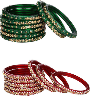 AFAST Glass Bangle Set(Pack of 16)
