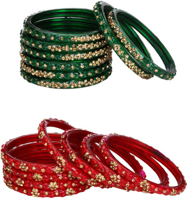 AFAST Glass Bangle Set(Pack of 16)