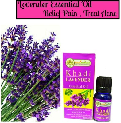 Khadi Rishikesh Herbal Lavender Essential Oil,treat acne and hair loss,boost immunity ,relieves muscle and joints pains,promotes releaxtion ,support hair growth,soothes and cleanses skin,,healthy skin and hair and scalp, New Eddition Men And Women.(10 ml)(10 ml)