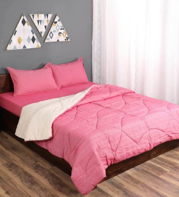 Saral Home Cotton Queen Sized Bedding Set(Pink)