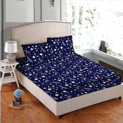 Aashna Polycotton Queen Flat 250 TC Printed Bedsheet(Pack of 1, Multicolour 59)