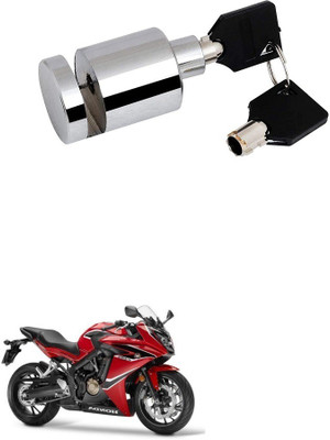 AXWee Heavy Disk-Lock-Round-Chrome-Bike 855 Disc Lock(Silver, Steel)