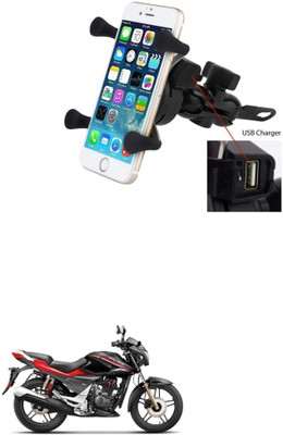 Znee Smart X-Grip Bike Mobile Charger & Phone Holder (5V-2A Black) -Hero Xtreme Bike Mobile Holder(Black)