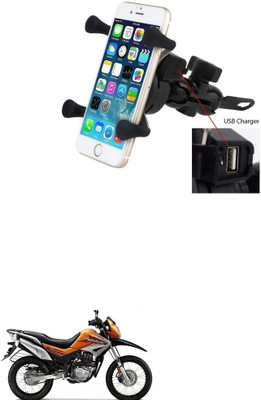 Znee Smart X-Grip Bike Mobile Charger & Phone Holder (5V-2A Black) -Hero Impulse Bike Mobile Holder(Black)