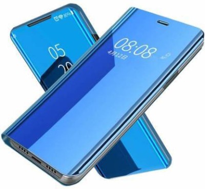mobies Flip Cover for VIVO S1 / VIVO Z1X Luxury Mirror View Stand Flip Cover(Blue, Pack of: 1)