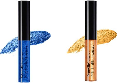 RONZILLE Glitter Liquid Eyeliner Blue Rosegold ( Pack of 2 ) 5.1 ml(Blue Rosegold)