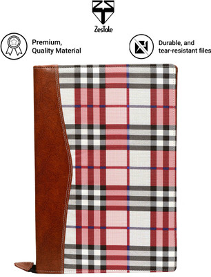 ZesTale PU Leather Document File Folder(Set Of 1, Multicolor)
