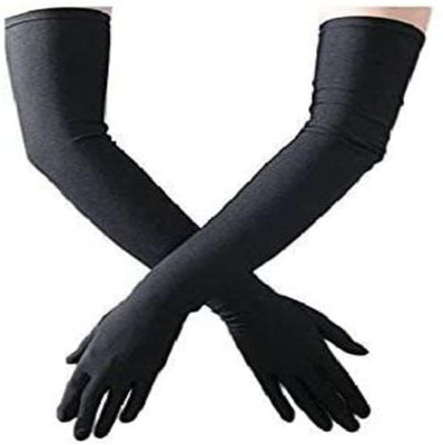 Ahom Cotton Arm Sleeve For Men & Women(Free, Black)