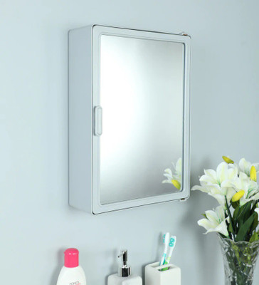 Delightful Decor 12x16 Grey Big size bathroom cabinet Plastic Wall Shelf Plastic Wall Shelf(Number of Shelves - 4)