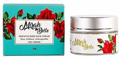 Mirah Belle Rose Dry Skin Face Cream - 30 g - With Natural SPF - For Dry to Combination Skin Natural, Vegan, Cruelty Free, Paraben Free(30 g)