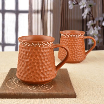StyleMyWay StyleMyWay Handcrafted Ceramic Milks (300 ml, Terracotta Brown) | Coffee Cups &s | Tea Cups &s Ceramic Coffee Mug(300 ml, Pack of 2)