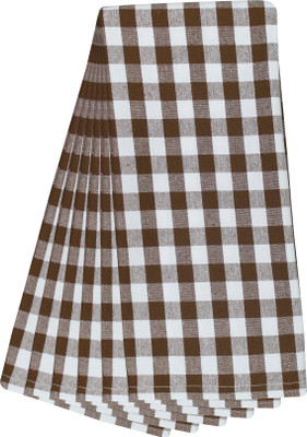 Flipkart SmartBuy Cotton Checkered Brown, White Cloth Napkins(6 Sheets)