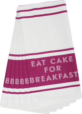 Flipkart SmartBuy Cotton Printed Quote Lavender, White Cloth Napkins(6 Sheets)