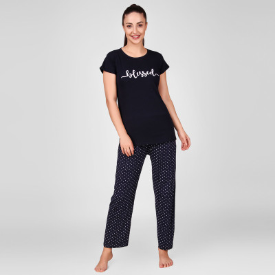 Fit N Fine Women Printed Multicolor Top & Pyjama Set