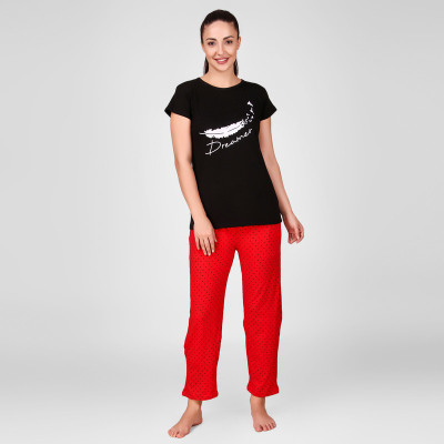 Fit N Fine Women Printed Multicolor Top & Pyjama Set