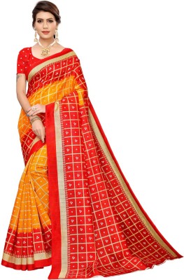 Ruchika Fashion Digital Print Bollywood Pure Silk Saree(Yellow)