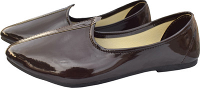 AXOLOTL Men Glossy Juttis/Mojaris Mojaris For Men(Brown , 11)