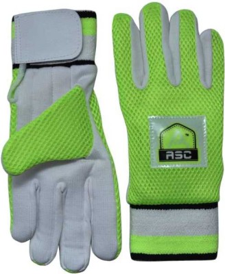 ASC Wicket Keeping Cotton Inner Gloves-Padded,Sponge Jali,Towel Wrist,Standard Size Wicket Keeping Gloves(Green)