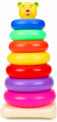 U Decide Plastic Teddy Stacking Ring Jumbo Stack up Educational Toy Multicolour Rings Tower Construction Toys Set(Multicolor)