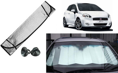 Auto Kite Dashboard, Rear Window Sun Shade For Fiat Punto(Silver, Black)