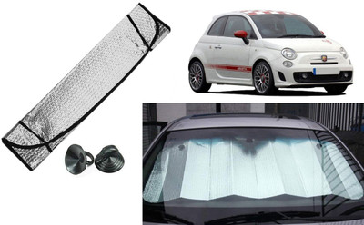 Auto Kite Dashboard, Rear Window Sun Shade For Fiat 500 Abarth(Silver, Black)
