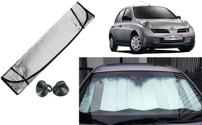 Auto Kite Dashboard, Rear Window Sun Shade For Nissan Micra(Silver, Black)