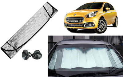 Auto Kite Dashboard, Rear Window Sun Shade For Fiat Punto Evo(Silver, Black)