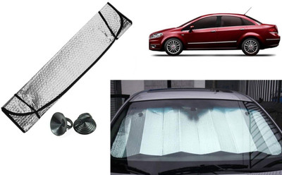 Auto Kite Dashboard, Rear Window Sun Shade For Fiat Linea(Silver, Black)