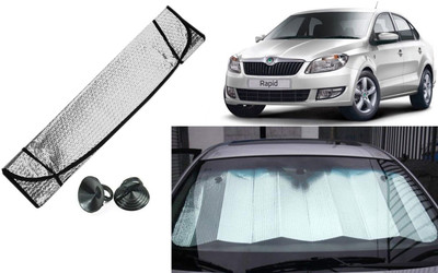 Auto Kite Dashboard, Rear Window Sun Shade For Skoda Rapid(Silver, Black)