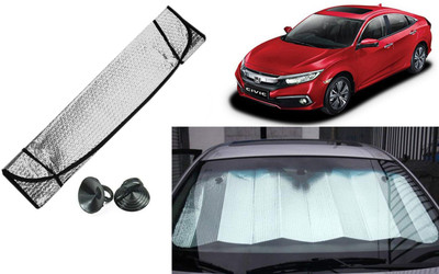 Auto Kite Dashboard, Rear Window Sun Shade For Honda Civic(Silver, Black)