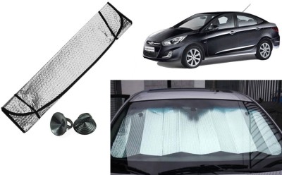 Auto Kite Dashboard, Rear Window Sun Shade For Hyundai Verna Fluidic(Silver, Black)