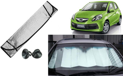 Auto Kite Dashboard, Rear Window Sun Shade For Honda Brio(Silver, Black)