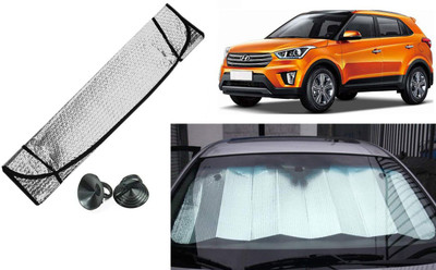 Auto Kite Dashboard, Rear Window Sun Shade For Hyundai Creta(Silver, Black)