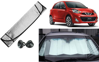 Auto Kite Dashboard, Rear Window Sun Shade For Nissan Micra(Silver, Black)