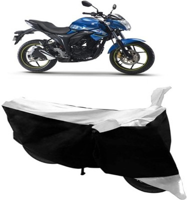 Shree ji traders Two Wheeler Cover for Suzuki(Gixxer, White, Black)